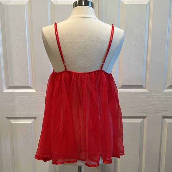 Vintage Adonna 80s Red Chemise Babydoll Nightie - Picture 3 of 9